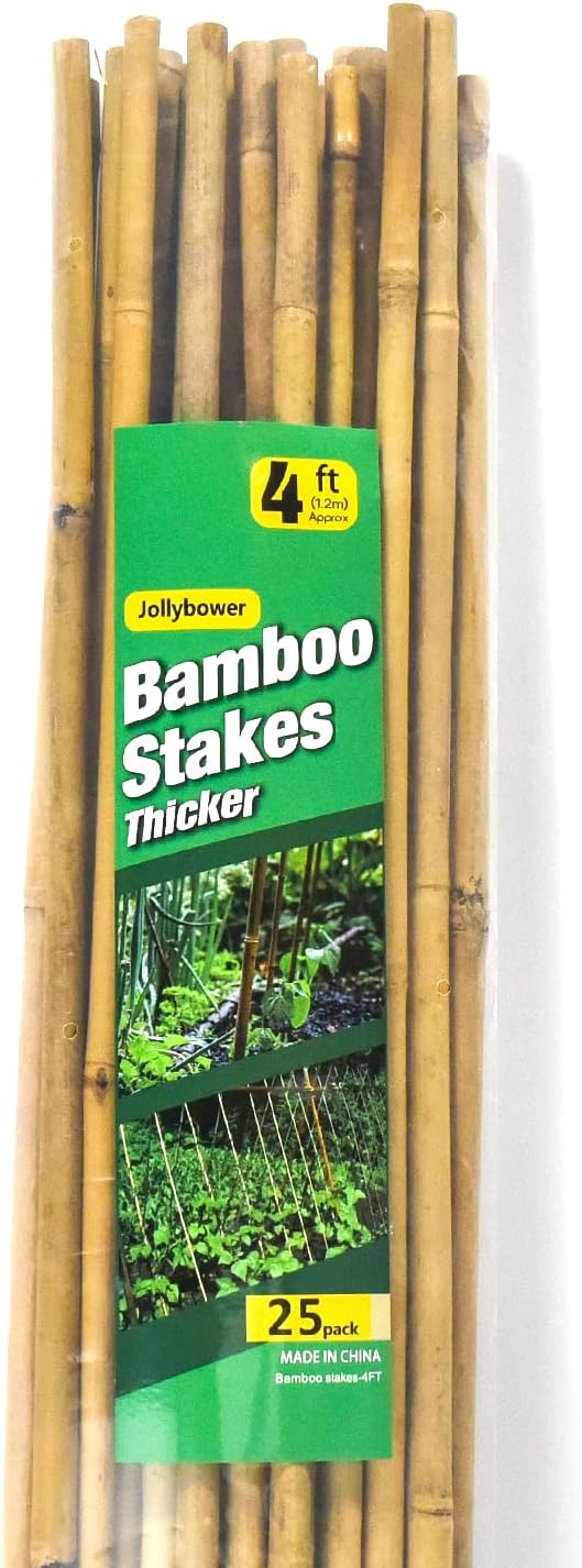 25pcs 1/2" D Thicker Heavy Duty Bamboo Stakes, 4FT Plant Stakes, Natural Garden Stakes for Tomato, Bean, Flowers,Trees Potted and Climbing Plant Support - view 6