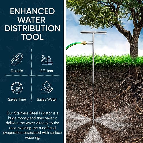 Stainless Steel Deep Root Feeder for Tree Watering Spike Tool Irrigation for Outdoor Plants System Wand T-Handle One-Piece - view 6