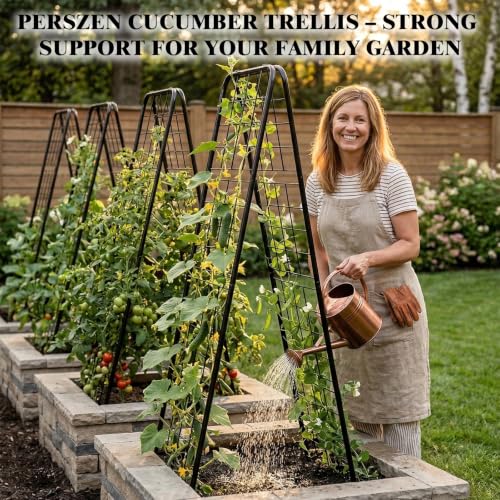 2 Pack Cucumber Trellis for Garden, A-Frame Vertical Arch Trellis - view 7