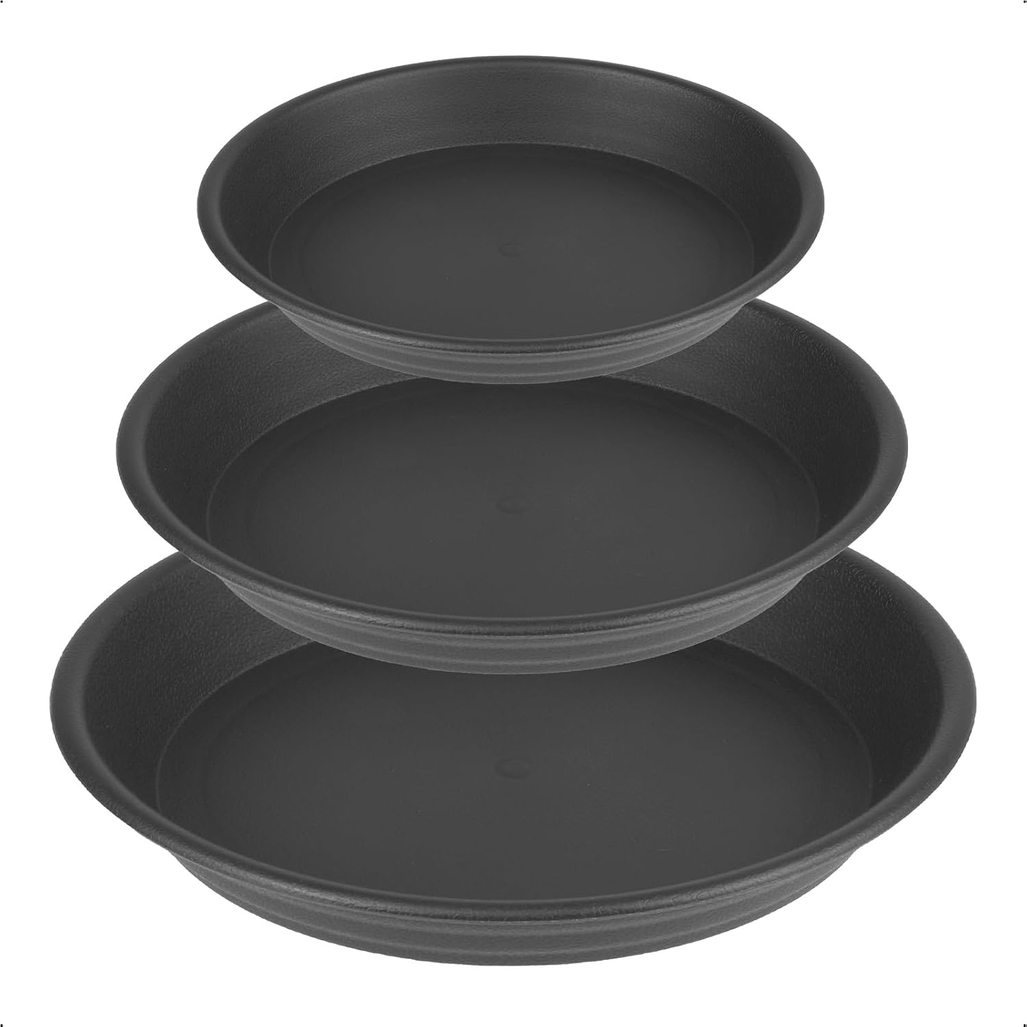 6 pcs plastic plant saucer plant trays for pots 6 8 10 inch assorted sizes | thick multi size pack plant water catcher tray for indoors potted plant planter base saucers drainage drip dish plate outdoor