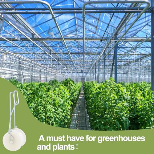 40 Pack Tomato Roller Hooks with 49.2FT String, Greenhouse Trellising Kit for Tomato,Plant, Greenhouse,Flower Vine Twine Crop Trellis Kit Plant Roller Trellis Hook - view 4