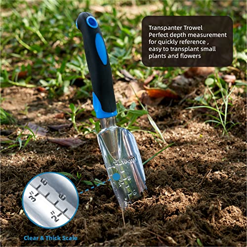 3 Piece Cast Aluminum Gardening Hand Tool Set， Blue - view 2