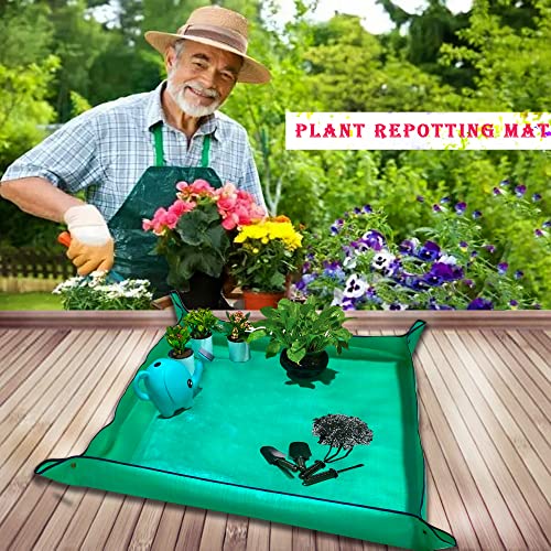 39.4" x 39.4" Large Plant Repotting Mat for Indoor Plants, Portable and Foldable Gardening mat, Waterproof Transplanting Potting Mat in Garde - view 2