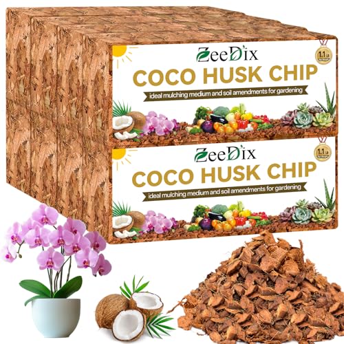 Coco Chips Mulch for Plants, 100% Organic Coco Husk (8-Pack)