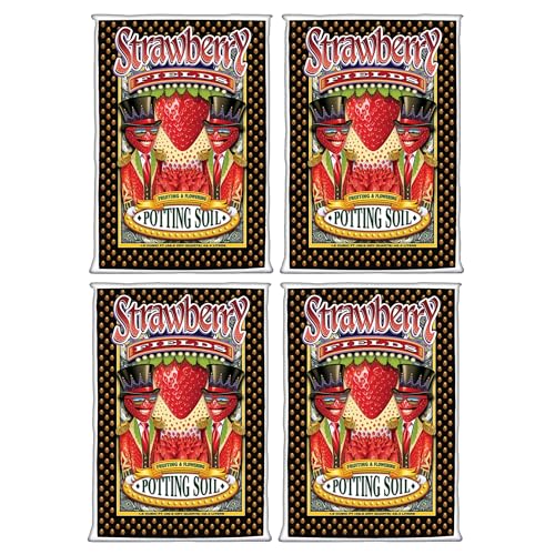 Strawberry Fields Fruiting & Flowering Potting Soil, 1.5cu ft (Pack of 4) - Designed to Pump Up Your Blooms, Fruits, and Berries - Made for the Fruiting and Flowering Stages of Plants