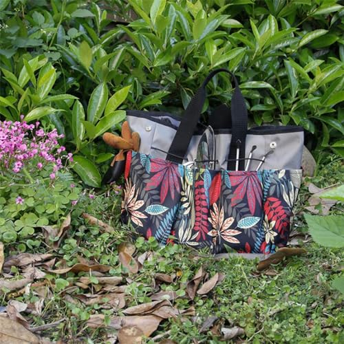 Garden Tool Bag Maple Leaf Gardening Bag with 8 Pockets Canvas Garden Tote Bag Women Men Garden Plant Tool Storage Bag (Tools NOT Included) - view 6