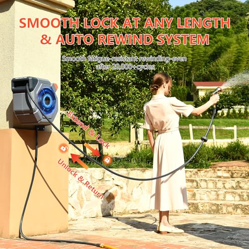 Retractable Garden Hose Reel, 1/2 in x 75 ft - view 4