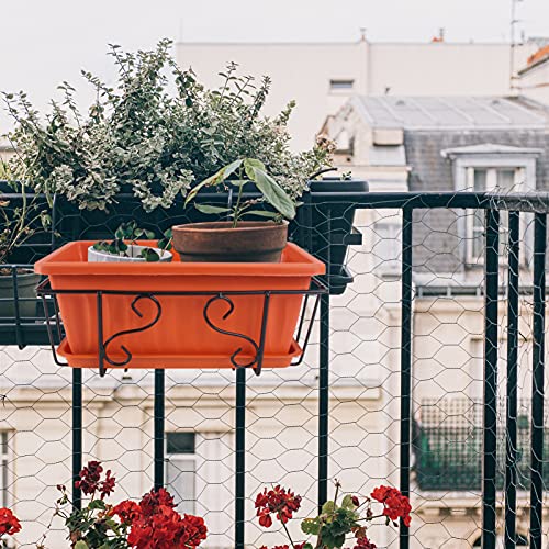 1set Hanging Flowerpot Rack Rectangular Balcony Plant Display for Mini Plants Garden Supply Delicate Design for Home Decoration and Vertical Gardening Space - view 2