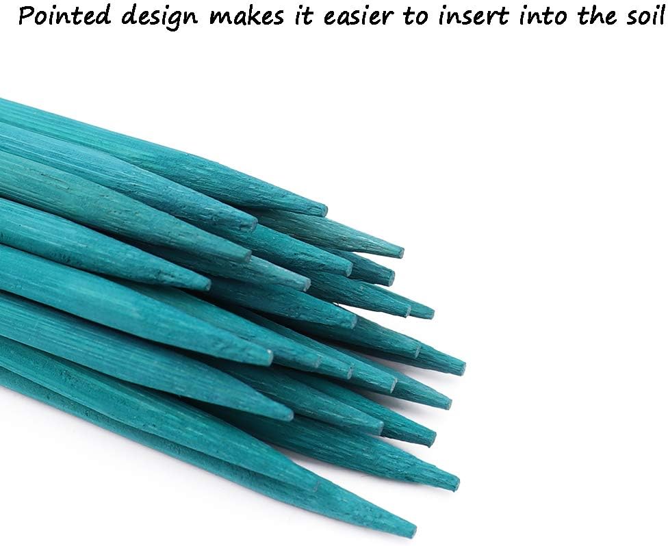 Garden Wood Plant Stakes Green Bamboo Sticks, Sturdy Floral Plant Support Stakes Wooden,Wooden Sign Posting Garden Sticks(25 Pack 18 Inches) | Sturdy Garden Stakes for Plants, Floral Plant Support Stakes, Bamboo Sticks for Plants,Potted Plant - view 3