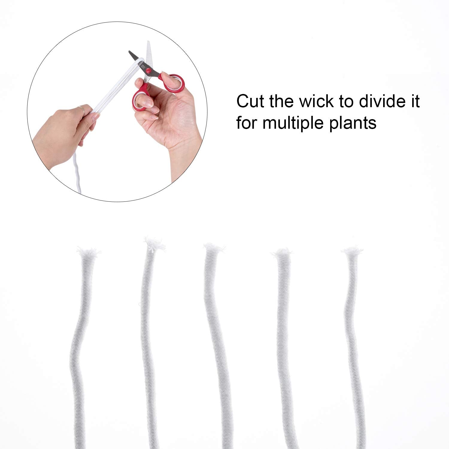 150 feet 1/4 inch Self Watering Capillary Wick Cord Vacation Plant Sitter Hydroponic Wicking Self-Watering Planter Pot Automatic Water System Device Potted Violet Auto Seedling Waterer Rope - view 4