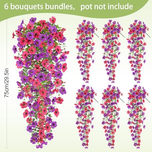 Artificial Hanging Flowers for Outdoors UV Resistant Spring Decor - view 2