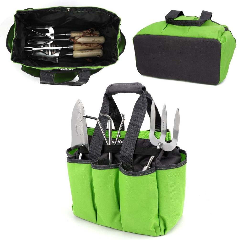 Garden Tool Bag, 8 Pockets Gardening Bag | Heavy Duty Oxford Garden Tote Caddy, Tools NOT Included, 12" x 12" x 6" - view 6