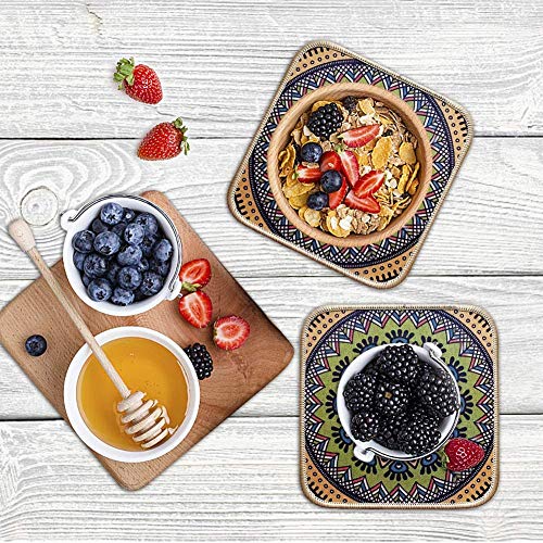 Colorful Boho Plant Pot Mat Set of 6 Absorbent Plant Pad Mat Non Slip Planter Pot Mat Flower Pot Mat for Table Desk Floor 8.5 Inch - view 6
