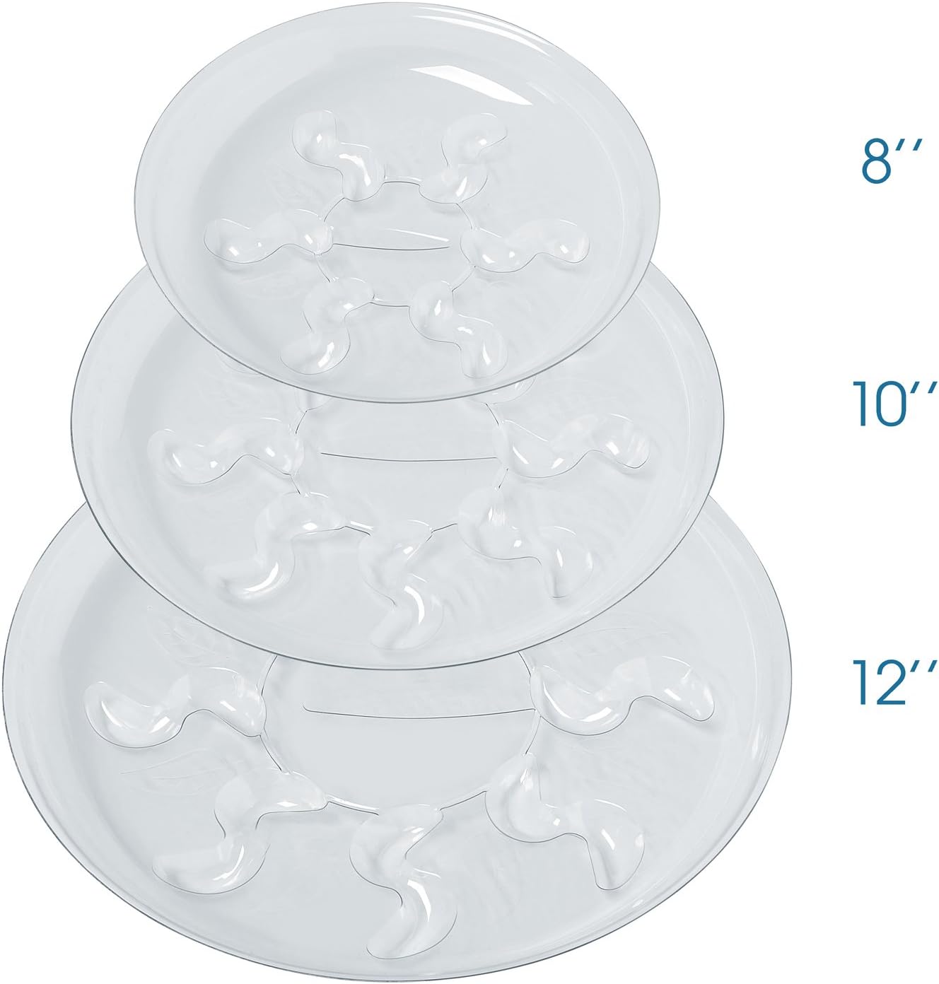 5 Pieces of 10 inch Clear Thick Plastic Heavy Duty Sturdy Plant Saucer Drip Trays for pots (10") - view 4