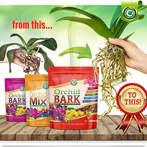 Orchid Potting Bark - Made in USA Premium Garden Soil Amendment Mix for Proper Root Development of Phalaenopsis, Cattleyas, Indoor/Outdoor Plants, Reptile Terrarium Bedding & More! (Mini Fir Bark) - view 2