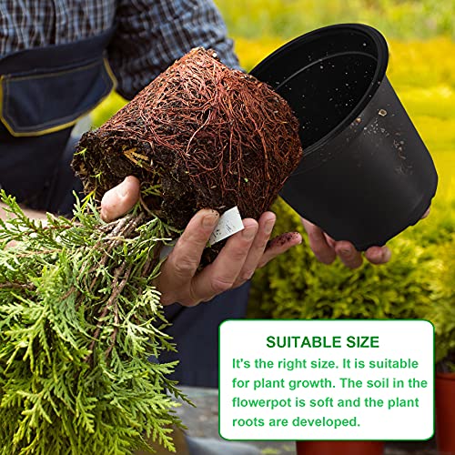Nursery Pots, 110 Pcs Black Plastic Plant Pots 4 Inches Seed Starting Pots Containers with 110 Labels - view 3