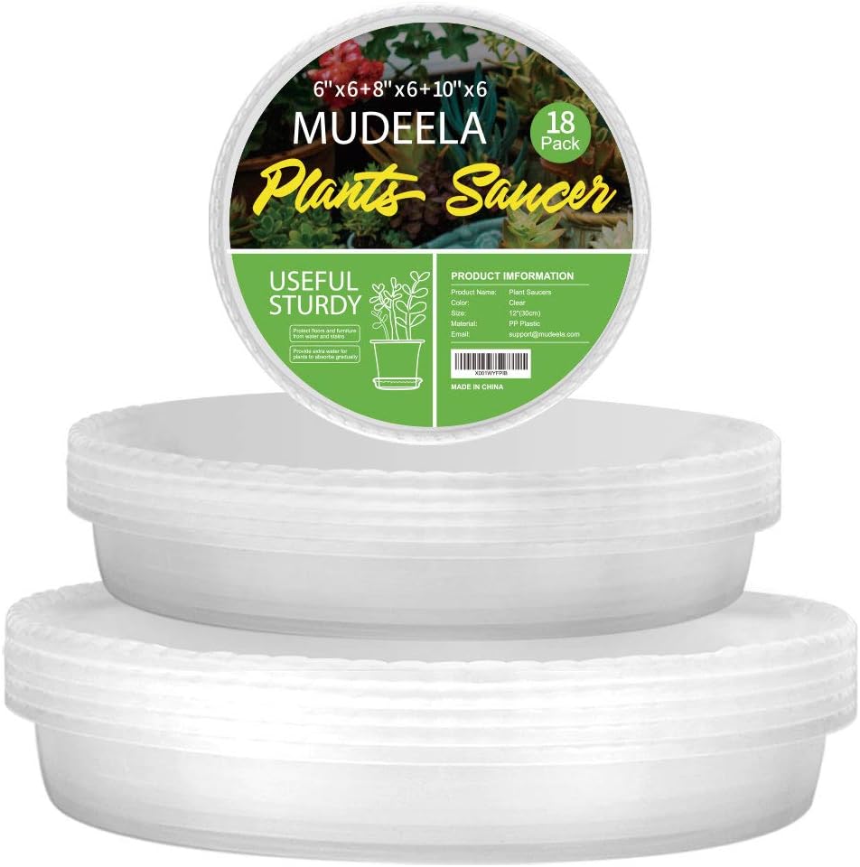 6-Pack Plastic Plant Saucers Tray for Indoor, 12 Inches, Clear | Durable, Thicker, Stronger, Deeper, Round Plant Dish Pant Plate to Catch Water for Flower and Plant Pot - view 7