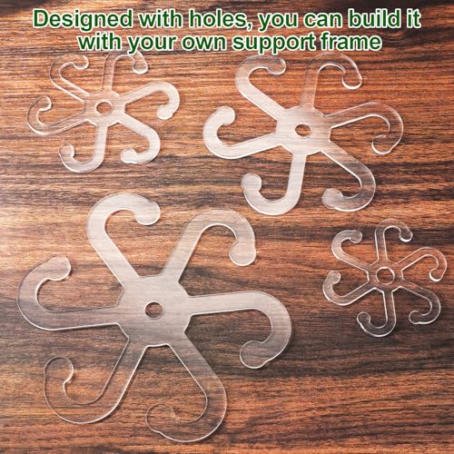 4pcs Plant Stem Support, Plant Stem Holder with Holes Acrylic Plant Trellis Stakes Monstera Plant Stabilizer Leaf Holder and Climbing Rack for Indoor & Outdoor Houseplants (4 Sizes, Transparent) - view 5