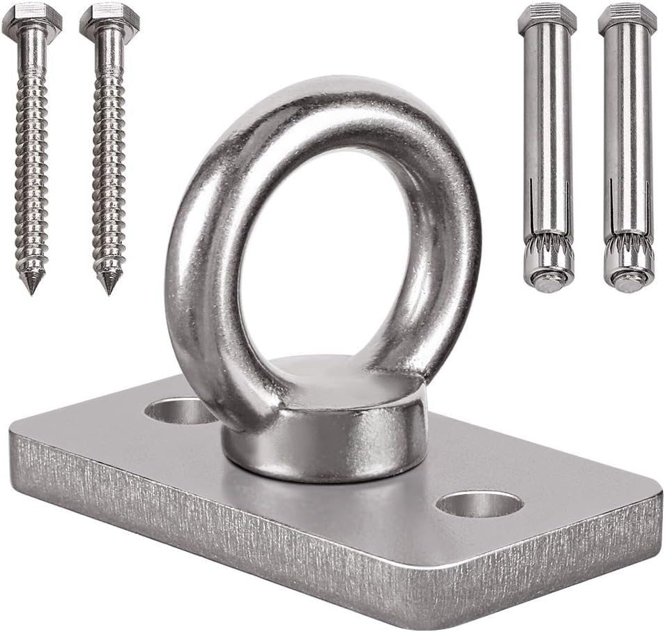 1800lb Capacity Wall Ceiling Mount Bracket for Suspension Strap, Battle Rope Anchor Ceiling Hook for Gymnastic Ring, Hammock Swing, Boxing Punching Bag