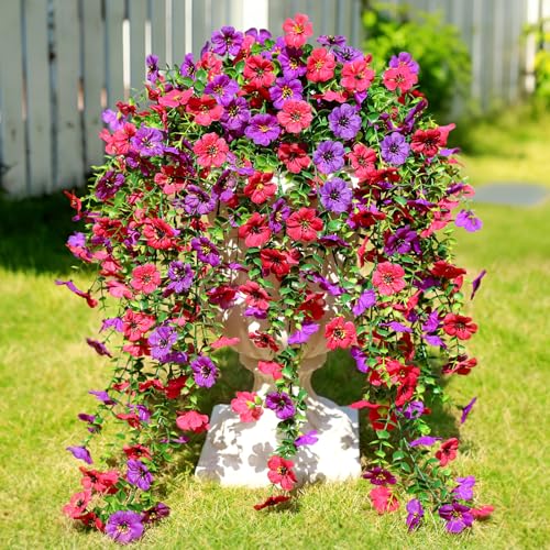Artificial Hanging Flowers for Outdoors UV Resistant Spring Decor