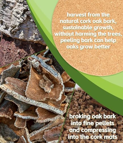 Cork Plant Coasters, Double Layers Cork Plant Mats, 12 Inch, 2 Pcs - view 2