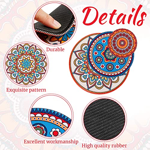 6 Pcs Boho Plant Coasters 3 Size 3.94" 5.9" 7.87" Rubber Plant Mats - view 3