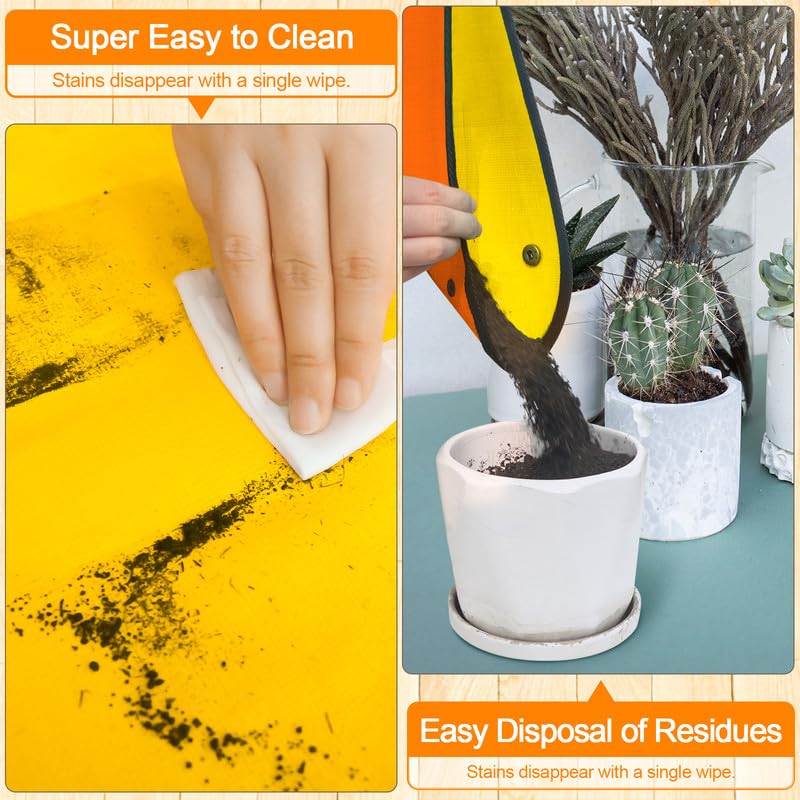 39.5" x 31.5" Large Repotting Mat for Indoor Plants Transplanting and Potting Soil Mess Control, Waterproof Portable Succulent Plant Repotting Tray Gardening Gifts for Women, Orange - view 5