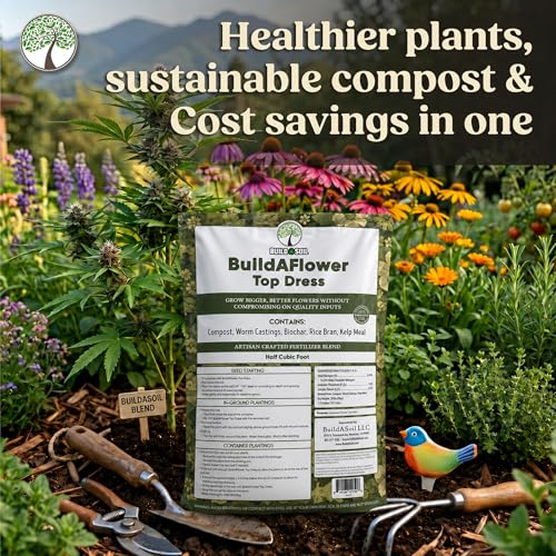 BuildASoil Build-A-Flower - Organic Top Soil Amendment – Top Dress Kit for Flowering Plants | Compost, Phosphorus & Potassium | Half Cubic Foot Bag of Soil - view 5