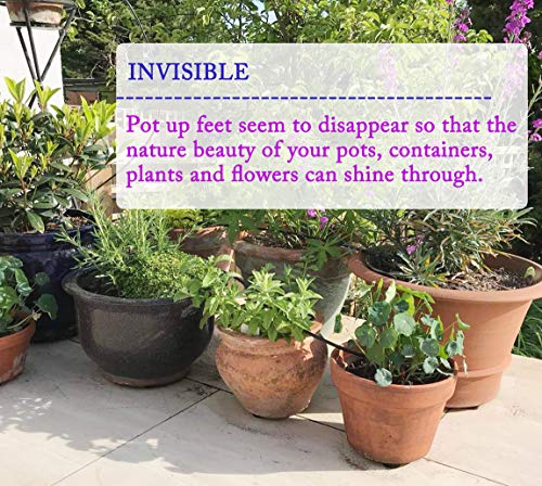 24 Pack Invisible Pot Feet with Enhanced Non-Slip Surface Grip Plant Pots and Flowers, Solid Rubber Pots Risers, Pot Lifters for Indoor or Outdoor Planters - view 6