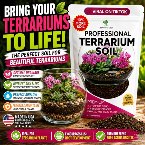 Professional Terrarium Soil Mix 2.2 Quarts Ready to Use, Premium Terrarium Potting Soil for Succulents Cactus Aloe Plants, Pine Bark Peat Coarse Sand, Well Draining Terrarium Mix Made in USA - view 2