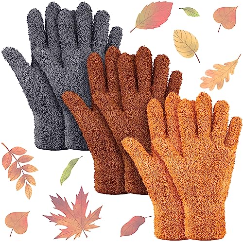 3 Pairs Microfiber Dusting Gloves for Plants Leaf, Medium