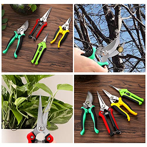 5‑Piece Garden Pruning Shears Set with Gloves & Storage Bag – Stainless Steel Trimming Scissors for Flowers, Herbs & Small Branches – Ergonomic Gardening Tools Kit (Multi-color) - view 5