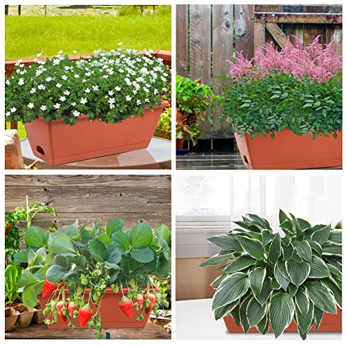 8pcs Window Box Planter,Rectangle Plastic Vegetable Flower Planters Boxes - view 5