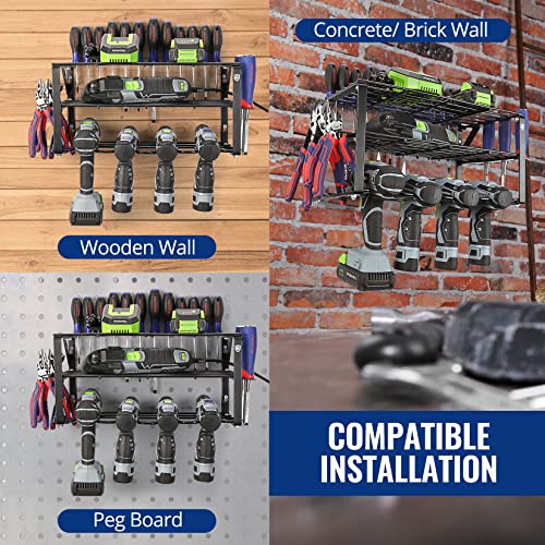 150LBS Power Tool Organizer, Wall Mounted Drill Storage Rack - view 6