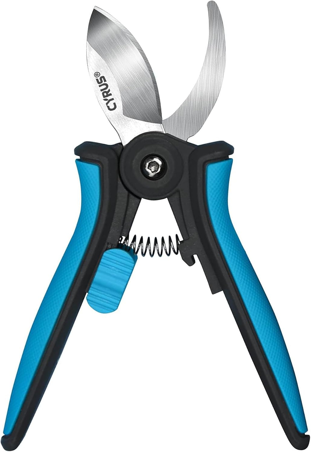 6 inch curved blade small pruning shears stainless steel hand pruner snips | smooth cutting blades, built-in spring rebound, anti-slip ergonomic grips, perfect for garden, flower and houseplant care
