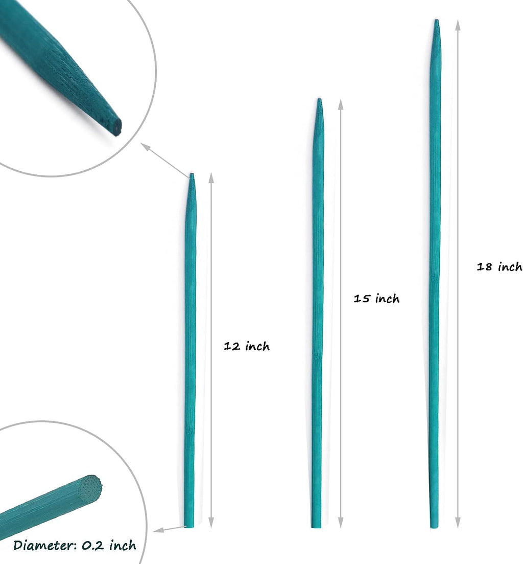 Garden Wood Plant Stakes Green Bamboo Sticks, Sturdy Floral Plant Support Stakes Wooden,Wooden Sign Posting Garden Sticks(25 Pack 18 Inches) | Sturdy Garden Stakes for Plants, Floral Plant Support Stakes, Bamboo Sticks for Plants,Potted Plant - view 5