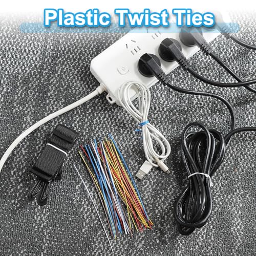 Plastic Twist Ties, 300 Pcs 6 Inch Reusable Cable Ties, 0.04 Inch Wide Bag Coated Ties for Household and Office Use, Brown - view 4