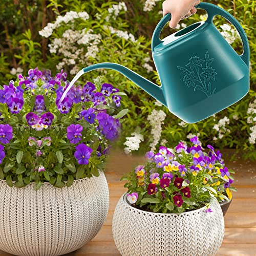 1-Gallon Plastic Watering Can with Comfortable Handle, Garden Watering Cans Long Spout for Indoor Outdoor Watering Plants (Green) - view 7