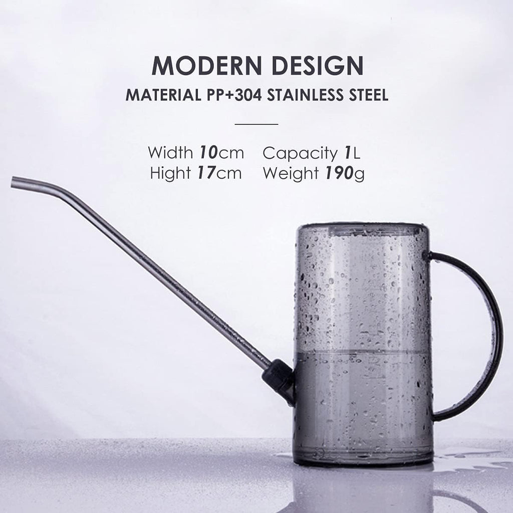 Small watering can, plant water can for indoor plants, plant waterer 1liter | long spout, for gardening, flowers, bonsai, house plants, with plant mister spray bottle - view 5