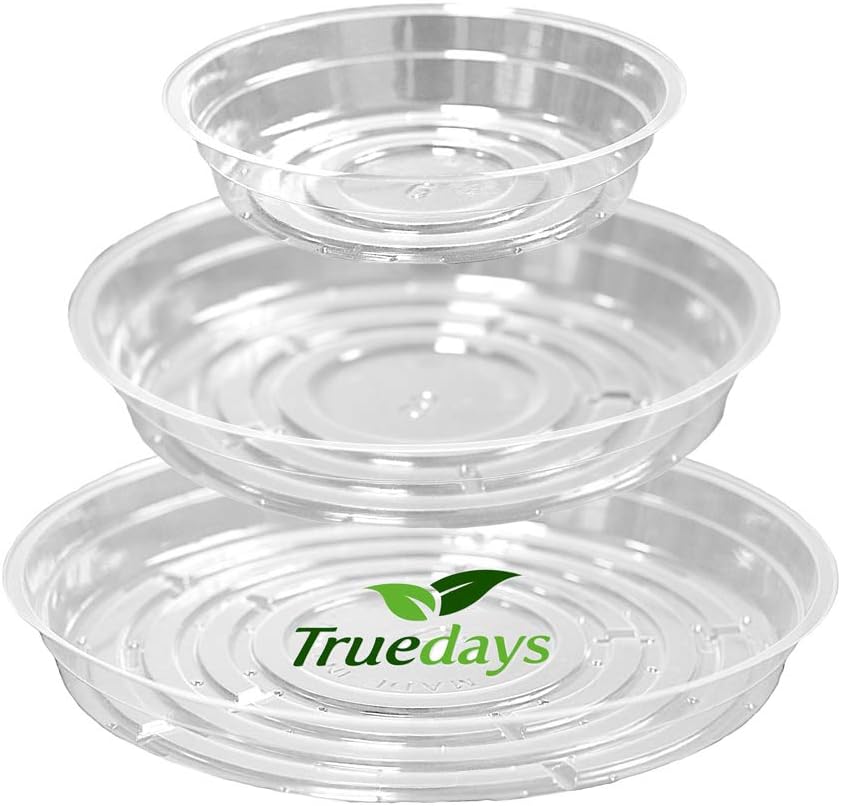 15 Pack(6 inch/8inch/10inch) Clear Plant Saucers Flower Pot Tray Excellent for Indoor & Outdoor Plants