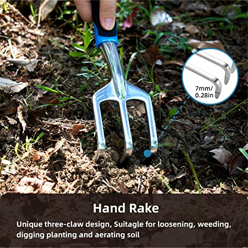 3 Piece Cast Aluminum Gardening Hand Tool Set， Blue - view 3