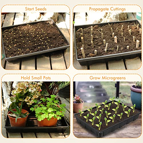 10 Pack Seed Trays, Reusable Plant Grow Trays, Ideal for Seed Starting, Microgreens, Indoor Gardening, and Greenhouse Plant Nurseries - No Drain Holes, 17.3" x 13" - view 4