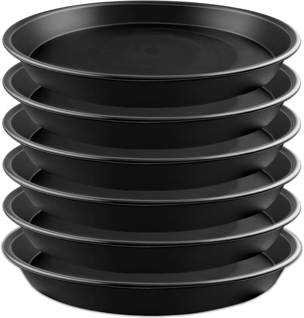 9 Pack Black Plant Pot Saucers, 8 10 12 Inch Heavy Duty PP Trays | Plant Watering Trays for Indoor & Outdoor Flower Pots - view 2