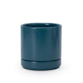 4.7 Inch Ceramic Planter Pot, Teal, 94-O-B-9 | Modern Cylinder Design, Drainage Hole & Saucer Included, Stable Structure, Elegant Home Accent