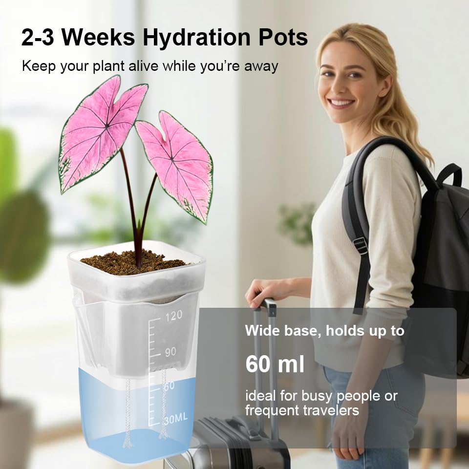 15 Pack 2 inch clear self watering pots for indoor plants,multi-color - view 4