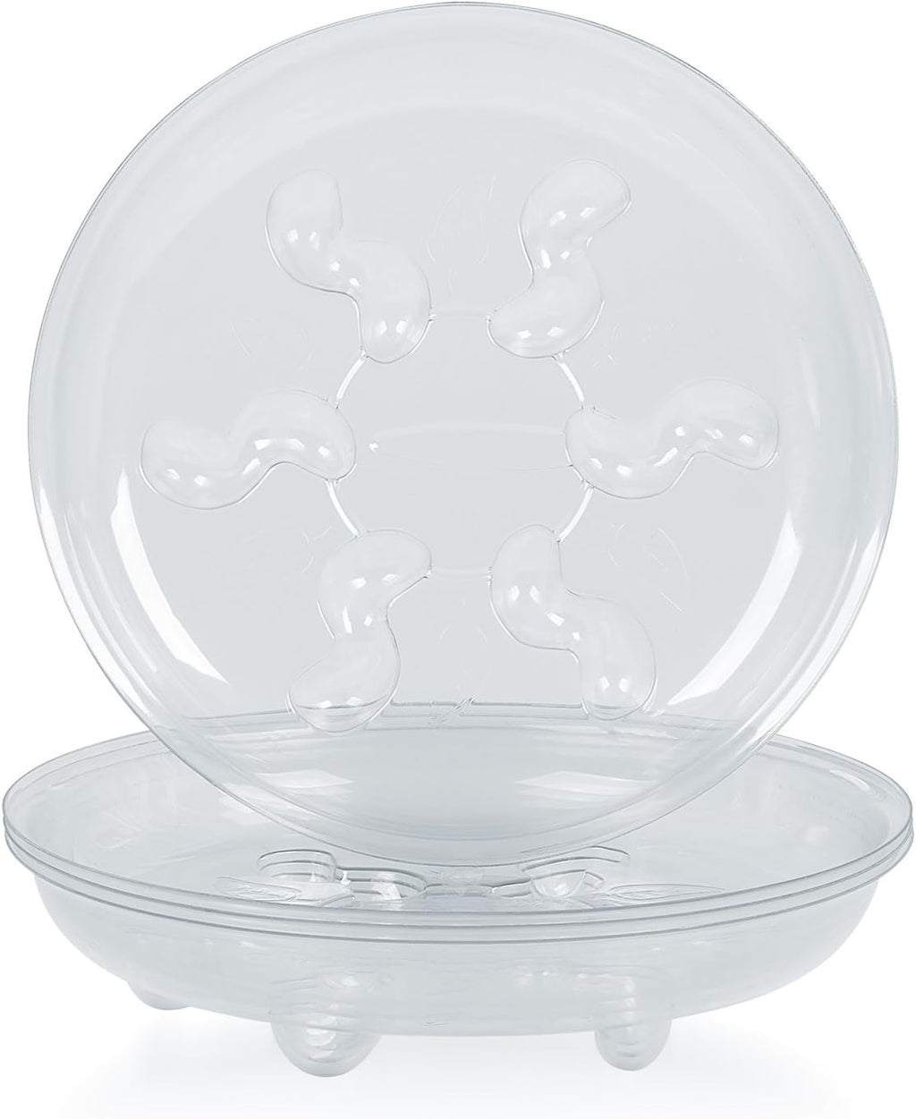 5 Pieces of 6 Inch Clear Thick Plastic Heavy Duty Sturdy Plant Saucer Drip Trays for pots (6'')