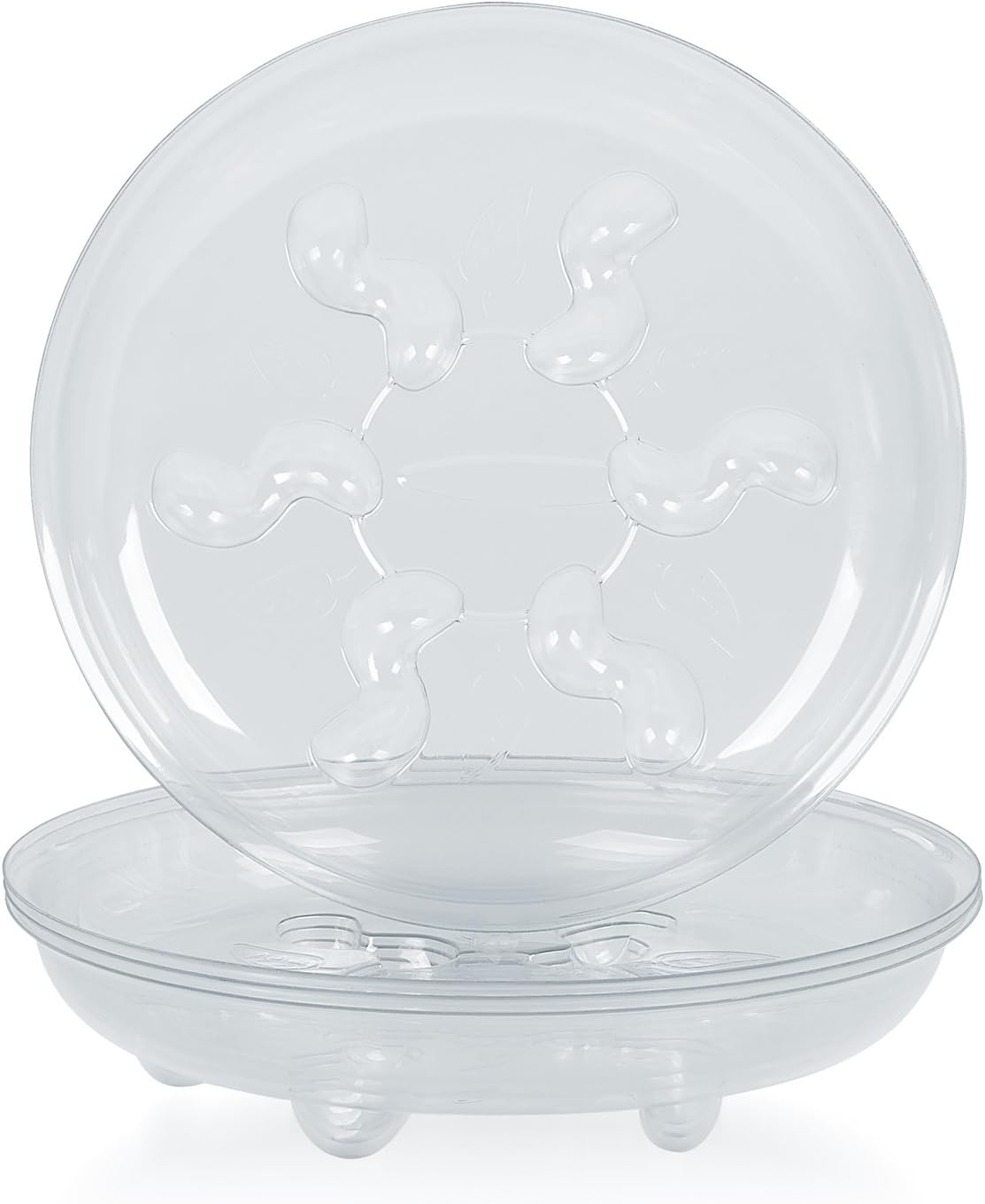 5 Pieces of 6 Inch Clear Thick Plastic Heavy Duty Sturdy Plant Saucer Drip Trays for pots (6'')