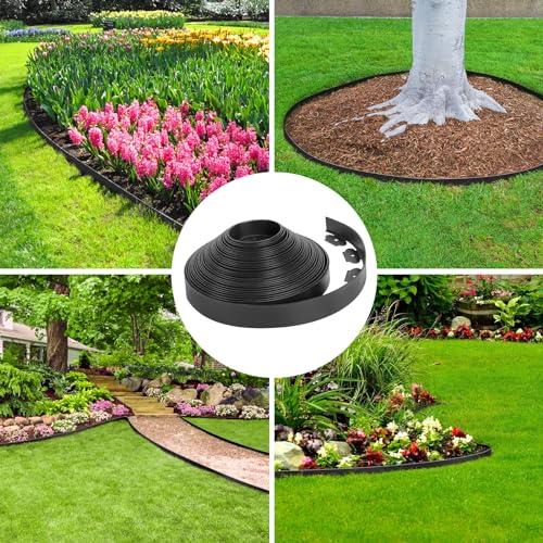 2 in Tall 66FT Landscape Edging Border with 100 Spikes, No Dig Edging Kit - view 3