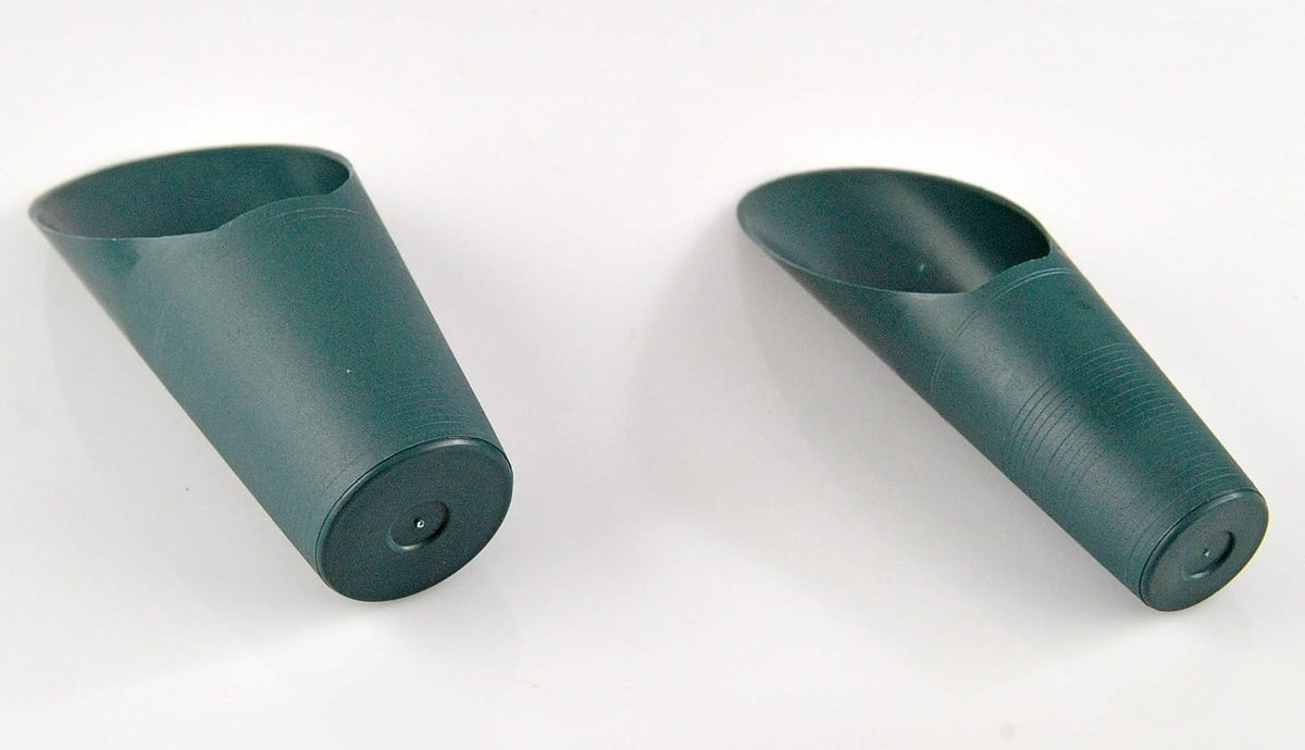 Set of 2 Soil Scoops - Mini Hand Scoops for Transplanting, Weeding, and Potting - Small Garden Scoop, Potting Scoopers, Bonsai Tool - Set of 2 Different Sizes 6½" x 2½" and 6¼" x 1¾" - Green - view 8