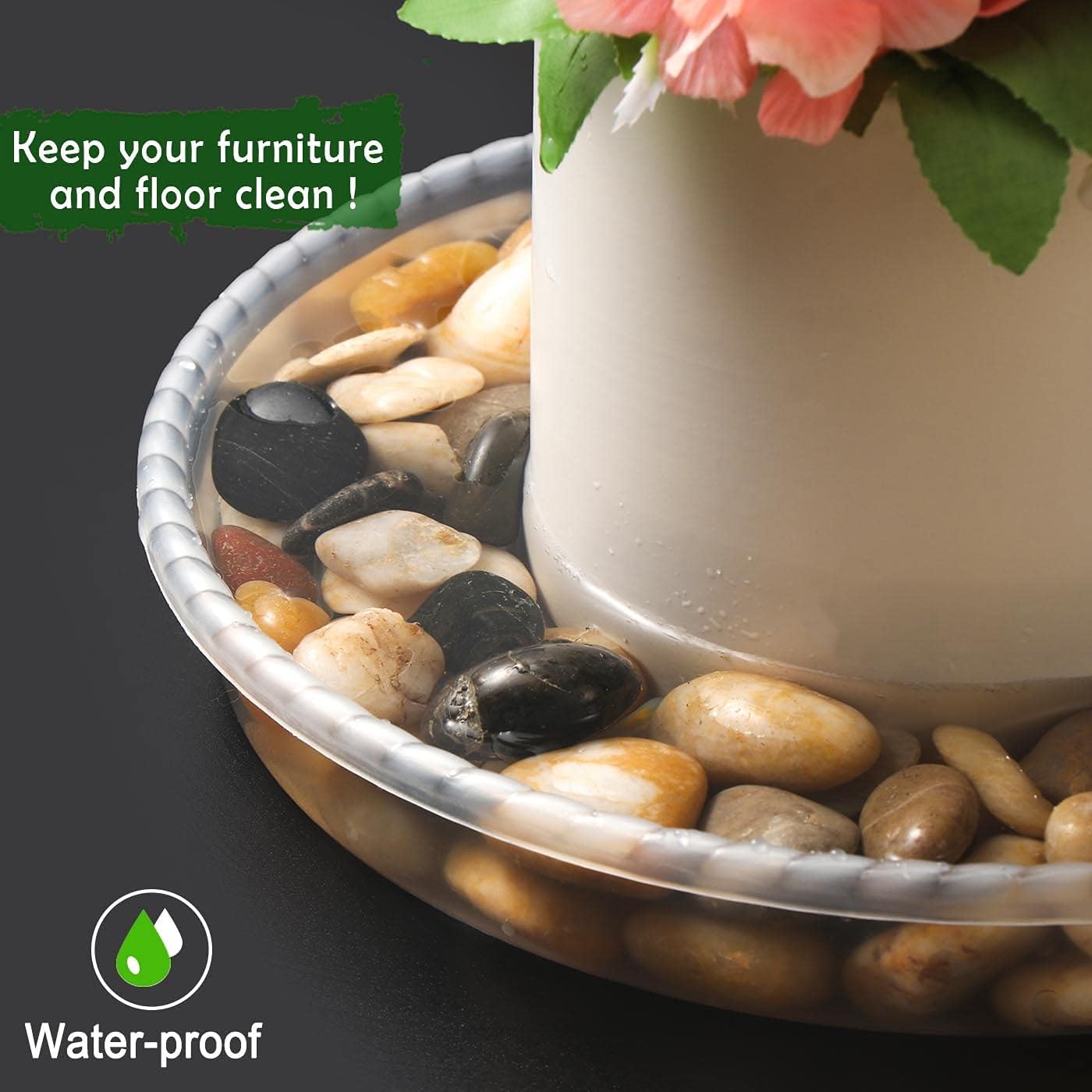 9 Pack Plant Saucers (6inch /8inch /10inch), Heavy Sturdy Plant Trays Pot Tray for Indoor Clear Plastic Flower Pot Saucers Thicker Plant Water Drip Trays for pots- Clear - view 3